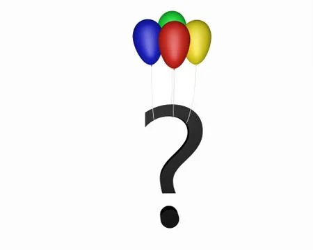 Ballons with question mark concept 3d illustration  Fotos de archivo
