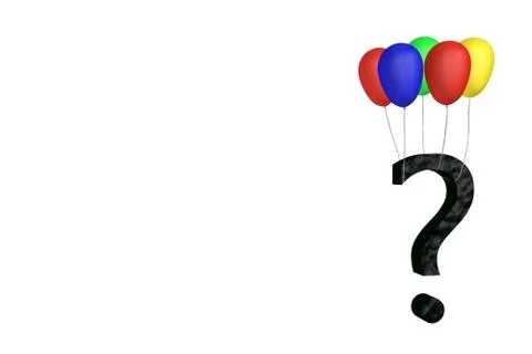 Ballons with question mark concept 3d illustration  Stock-Fotos