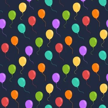 Ballons seamless vector pattern. Stock Illustration