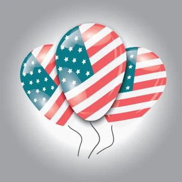 Ballons with USA flag Stock Illustration