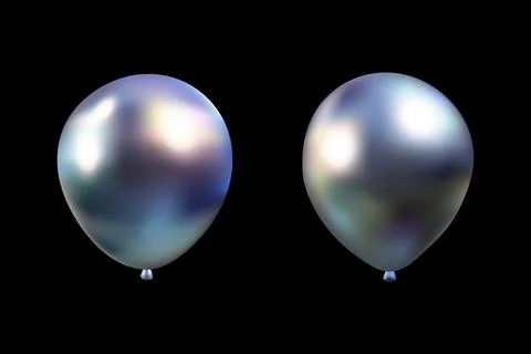 Balloon 3d chrome figure vector. Y2k style, Elements for design congratulatio Stock Illustration