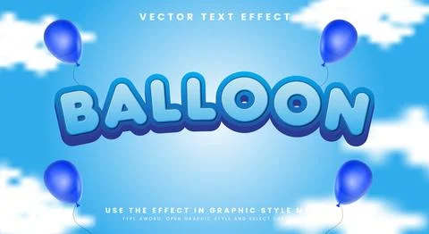 Balloon 3d editable text effect Template イラスト素材