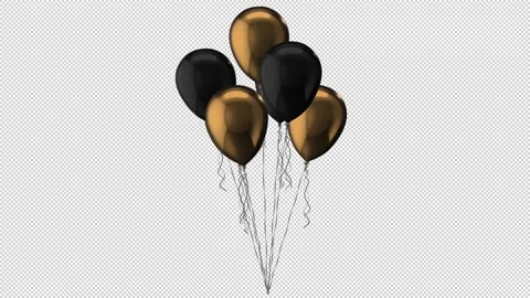 Balloon 3D Rotation Animation Alpha Background Stock Footage 221174780