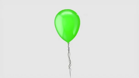 Balloon 3D Rotation Animation Alpha Background Stock Footage 221174783
