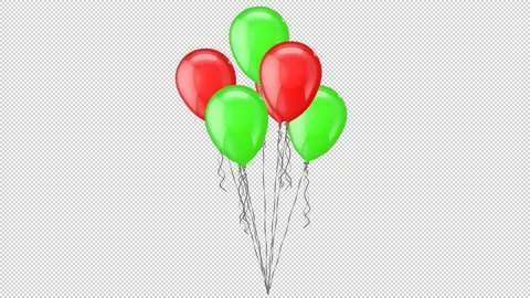 Balloon 3D Rotation Animation Alpha Background Stock Footage 221174785
