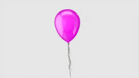Balloon 3D Rotation Animation Alpha Background Stock Footage 221174808