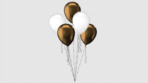 Balloon 3D Rotation Animation Alpha Background Stock Footage 221174818