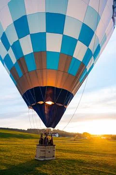 Balloon after perfect landing with heater on Stock Photos