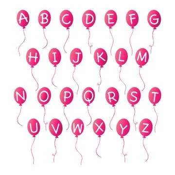 Balloon alphabet Stock Illustration