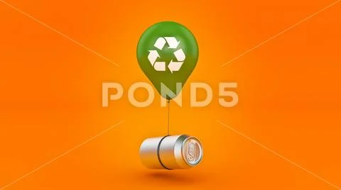 Balloon aluminum can. recycling concept. Stock Illustration