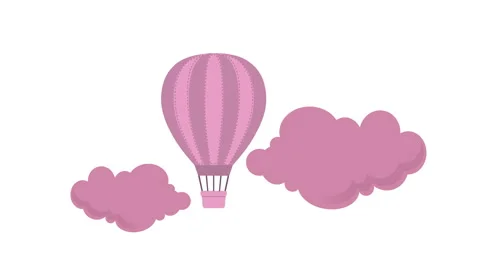 BALLOON AND CLOUD PINK Video stock 243931308