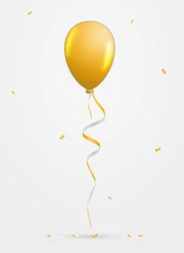 Balloon and confetti Stock Illustration