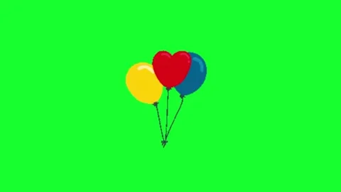 Balloon animation on chroma key background 库存影片 333561676