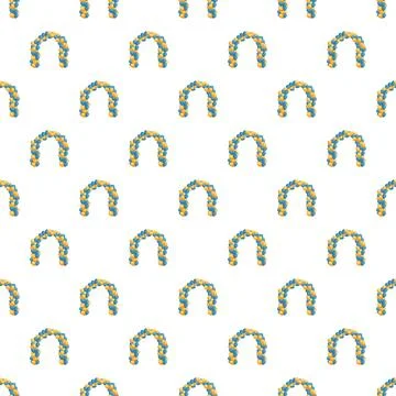 Balloon arch pattern creating a festive celebration background Illustrazione stock