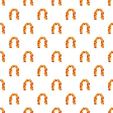 Balloon arch pattern in red and yellow creating celebration theme Stock Illustration