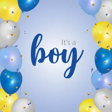 Balloon background boy blue Stock Illustration