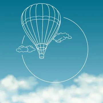 Balloon on background of cloudy sky with space for text Stock Illustration