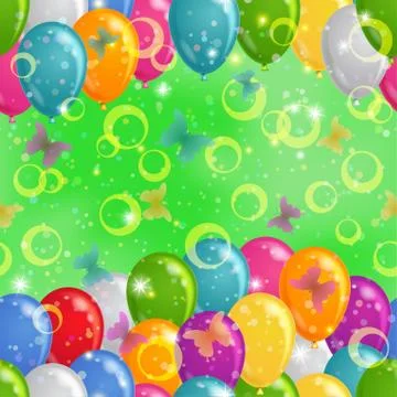 Balloon background seamless Stock Illustration