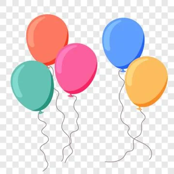 Balloon ballon vector flat cartoon birthday party Illustrazione stock