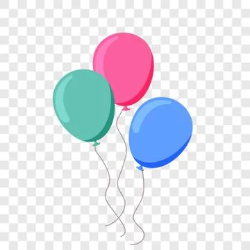 Balloon ballon vector flat cartoon birthday party Illustrazione stock