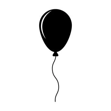 Balloon black vector icon on white background Stock Illustration