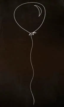 Balloon on blackboard Stock Photos