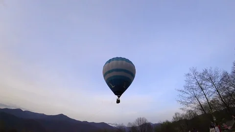 Balloon blue in the sky Stock Footage 117224585