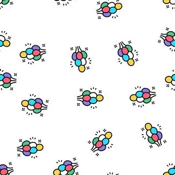 Balloon bouquet vector seamless pattern Stock Illustration