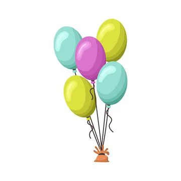 Balloon bunch party decor. Isolated on white background Stock Illustration