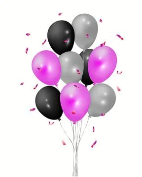 Balloon bunch pink Stock Illustration