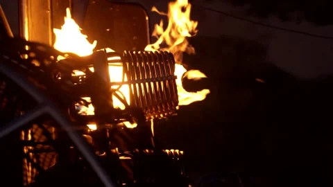 Balloon burner ignition test Stock Footage 207104487