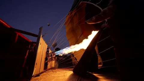 Balloon burner ignition test Stock Footage 207104554