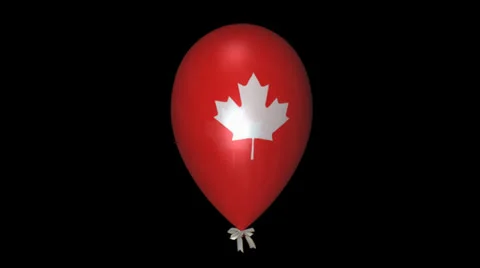 Balloon of Canada - Red (LOOP + ALPHA) Vídeo Stock 22599303