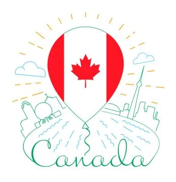 Balloon with a Canadian flag Stock Illustration