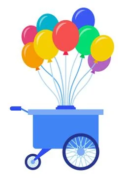 Balloon cart vector icon flat isolated Stock Illustration