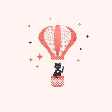 Balloon cat. Illustration. Stock Illustration