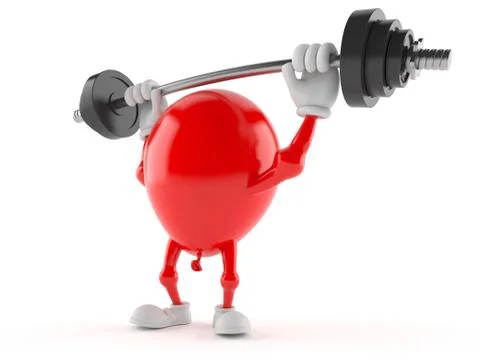 Balloon character with barbell Ilustración de archivo