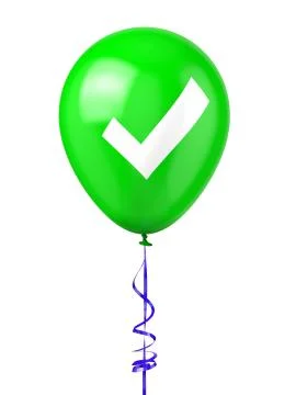 Balloon with check mark Stock Illustration