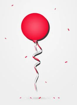Balloon with confetti Stock Illustration