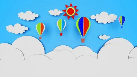 Balloon Cut Paste Picture 3d rendering Stock Illustration