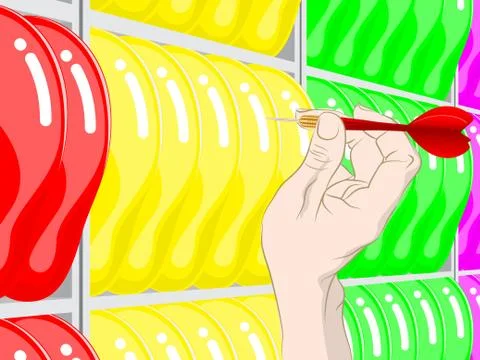 Balloon dart game Stock-Illustration