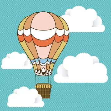 Balloon design over sky background vector illustration Stock Illustration