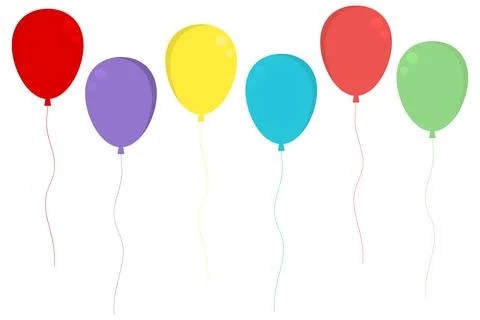Balloon in different colors. Set of simple balloons for the holiday Stock Illustration