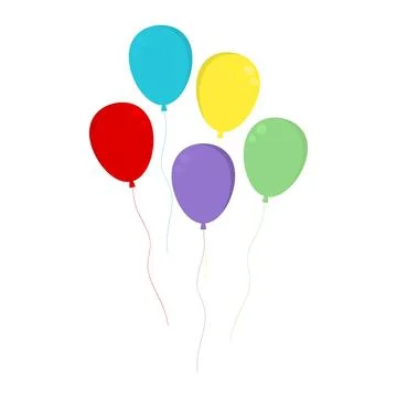 Balloon in different colors. Set of simple balloons for the holiday Stock Illustration