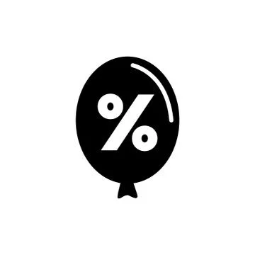 Balloon Discount Flat Vector Icon Stock Illustration