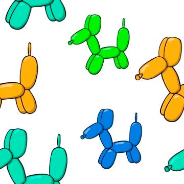 Balloon dog seamless pattern. multi-colored vector illustration Stock Illustration