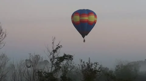Balloon early morning flight Stock Footage