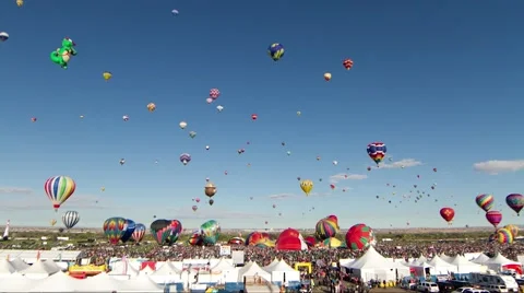 Balloon Festival Liftoff Timelapse in Albuquerque New Mexico Stock Footage