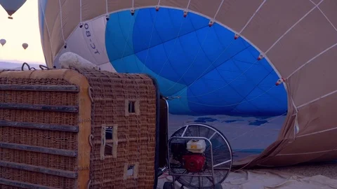 The balloon is filled with air before flying Stock Footage 125774941