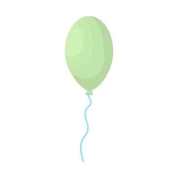 Balloon flat icon. Colorful illustration. Decor. Isolated on white background. Stock Illustration